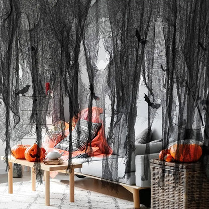 Black Creepy Cloth Halloween Decoration for Haunted Houses & Doorways