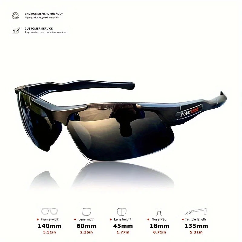 3Pcs Polarized Half-Rim Sports Sunglasses Set