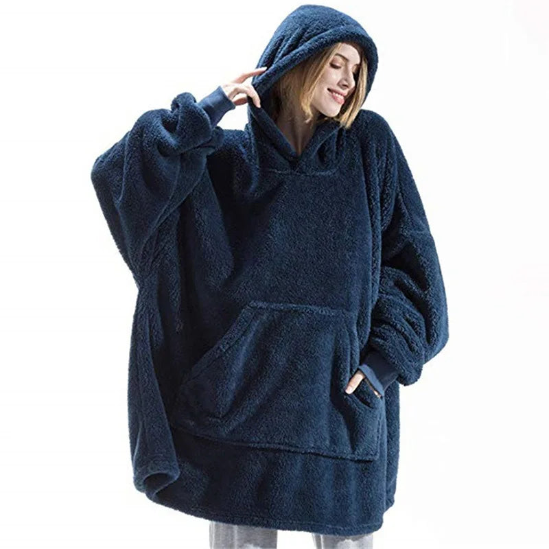 Unisex Oversized Plush Fleece Blanket Hoodie