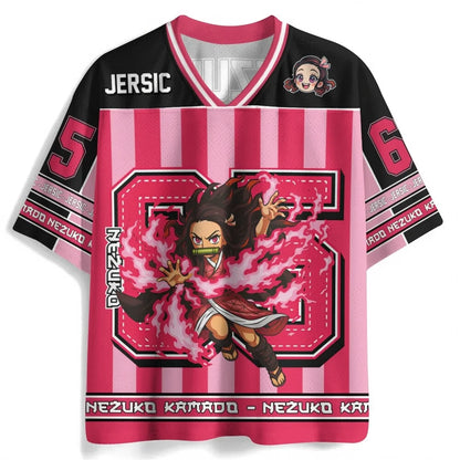 Demon Slayer Anime Oversize Jersey – Retro K-Pop Unisex Baseball & Hockey Sports T-Shirt