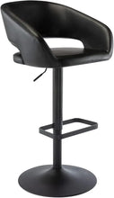 Faux Leather Swivel Barstool with Hollow Backrest and Arms Adjustable Height