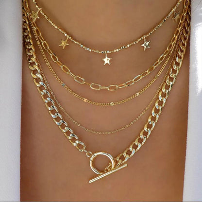 5pcs Simple Braided Bead Chain Necklaces