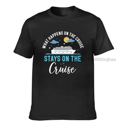Men’s 100% Cotton Cruise Ship Graphic T-Shirt – Casual Nautical Short Sleeve Tee
