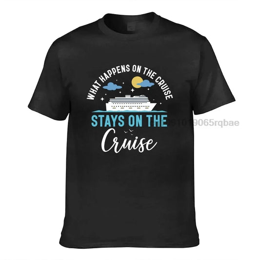Men’s 100% Cotton Cruise Ship Graphic T-Shirt – Casual Nautical Short Sleeve Tee