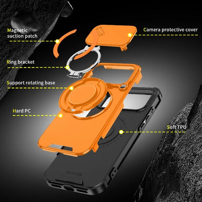 Heavy Duty Rugged Armor Magnetic Bracket Case For iPhone