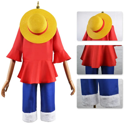 Anime Sun God Nika Luffy Cosplay Costume Set