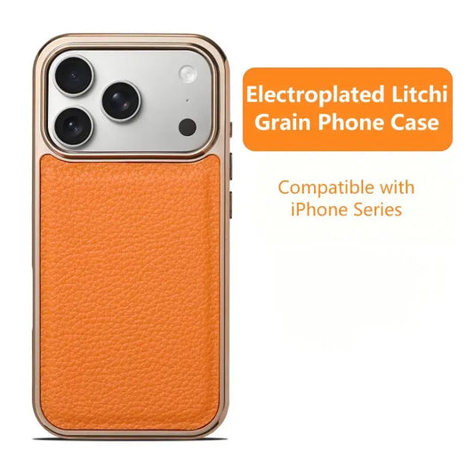 Electroplated Lychee Grain Phone Case