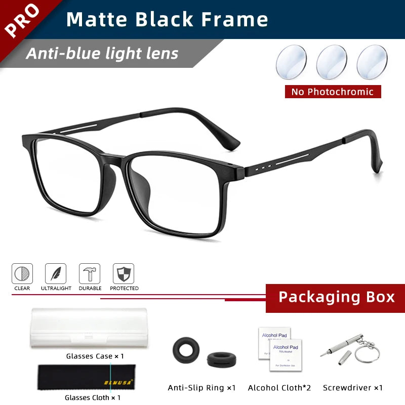 Ultra-Light Titanium Photochromic Multifocal Reading Glasses