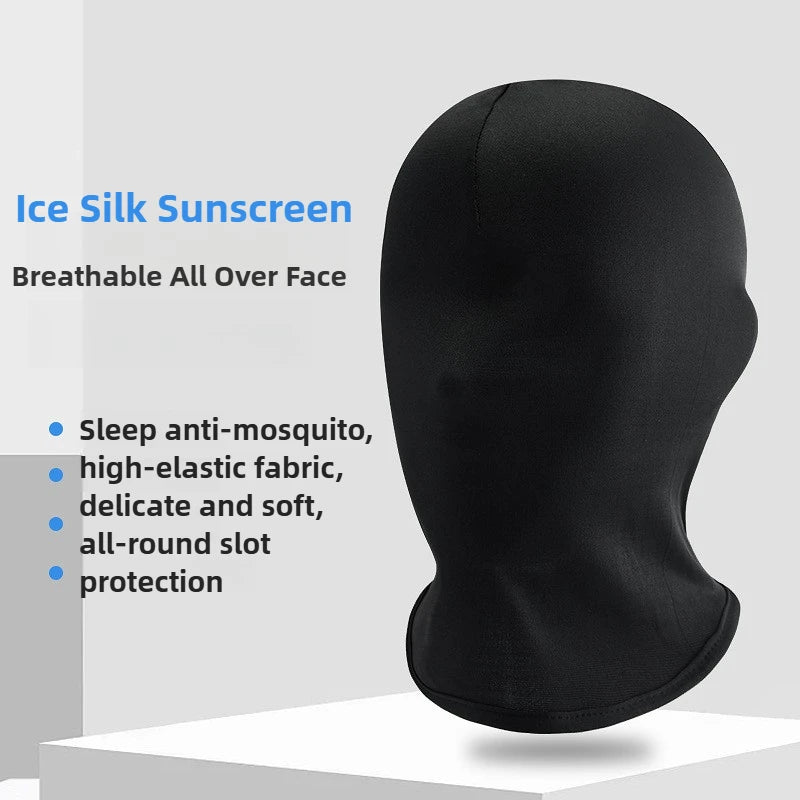 Breathable Pure Black Full Face & Exposed Eyes Cosplay Mask