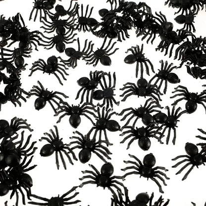 Mini Black Plastic Fake Spiders