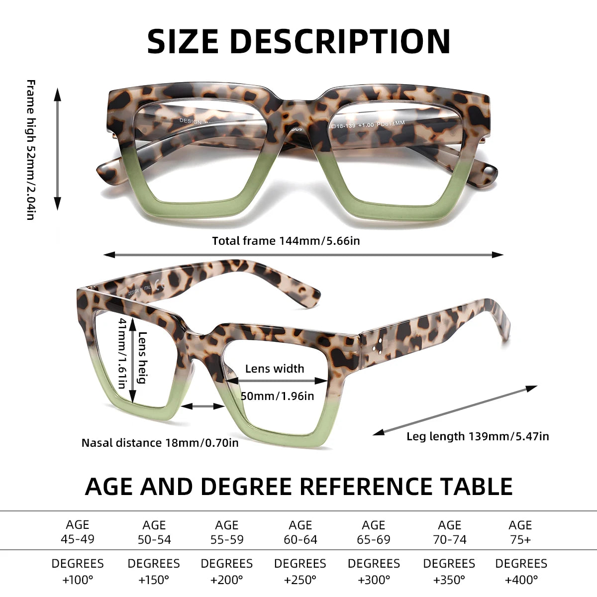 CATMONROE Large Frame Reading Glasses