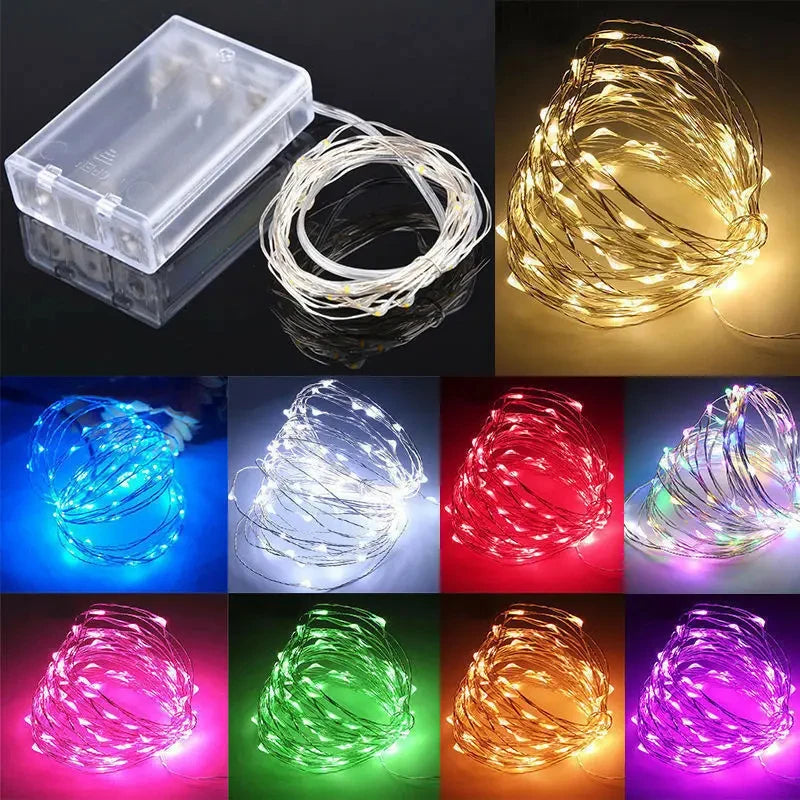 LED Copper Wire Battery-Powered Fairy String Lights