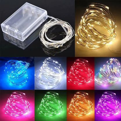 LED Copper Wire Battery-Powered Fairy String Lights