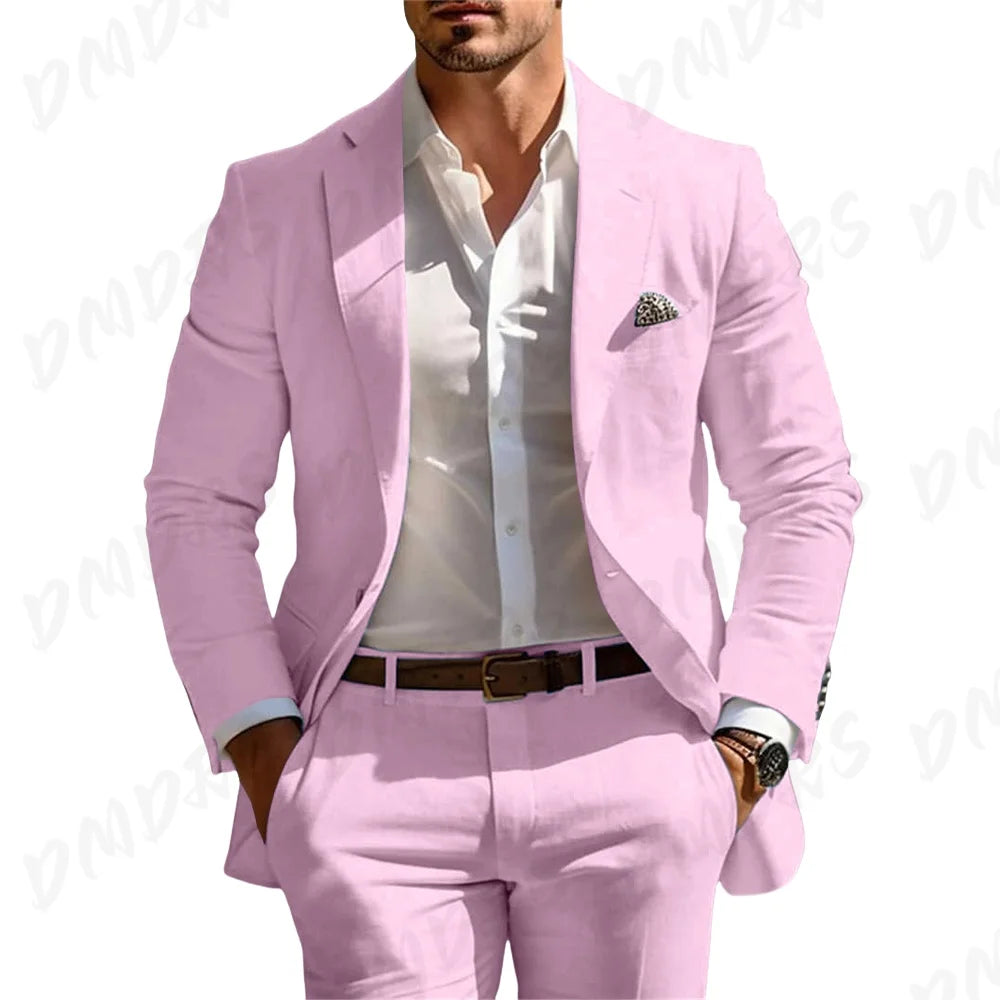 Men’s Formal Slim-Fit Suit Set – Premium Single-Breasted Wedding & Business Tuxedo