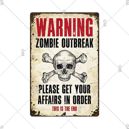 Warning Tin Sign - Vintage Private Property & Security Wall Plaque