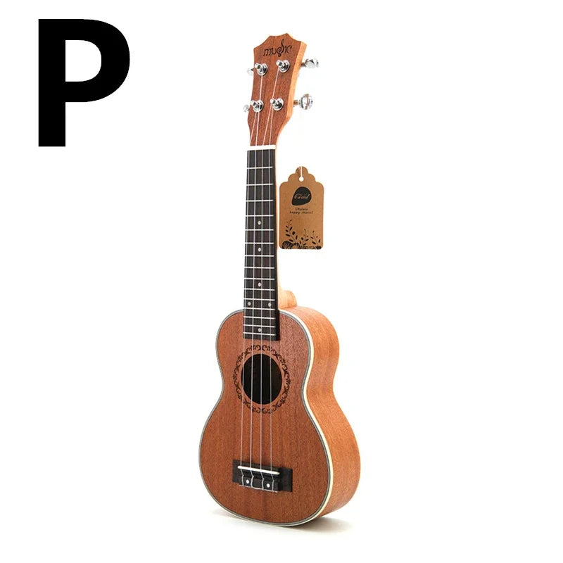 21-Inch Soprano Ukulele Starter Kit - Mahogany Wood & Nylon Strings