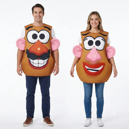 Funny Potato Head Cosplay Costume – Matching Mr. & Mrs. Tunic Outfit for Couples & Kids