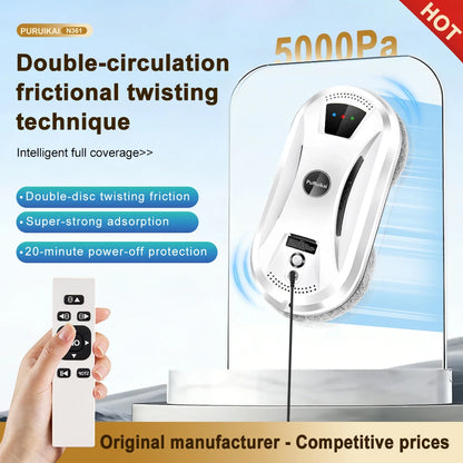 PuRuiKai 5600Pa Automatic Window Cleaning Robot with Remote Control