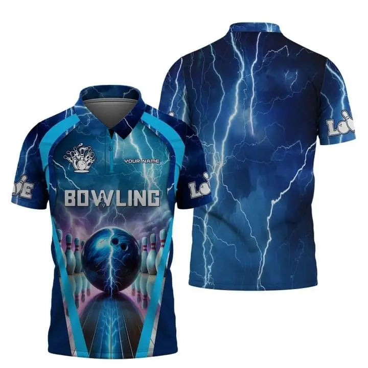 Custom Name Bowling Graphic Polo Shirt