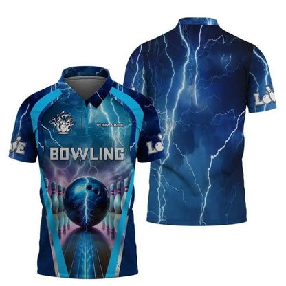 Custom Name Bowling Graphic Polo Shirt