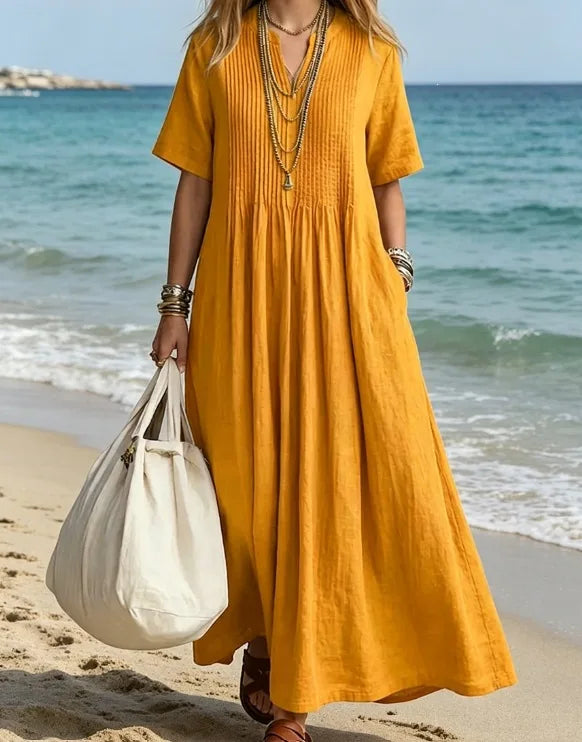 Women's Elegant A-Line Mesh Accent Dress