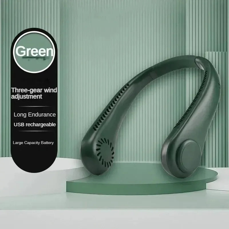 Portable Mini Neck Hanging Fan Without Blades