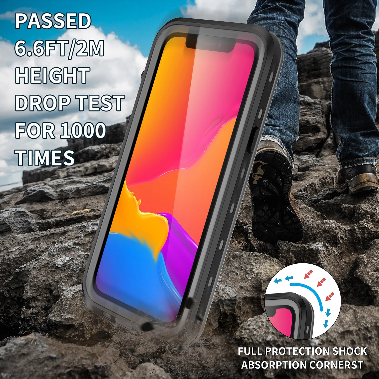 Shellbox Rugged Durable Full Seal IP68 Phone Case for iPhone