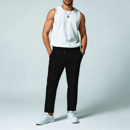 Men's Slim Fit Waffle Knit Athletic Jogger Pants with Pockets