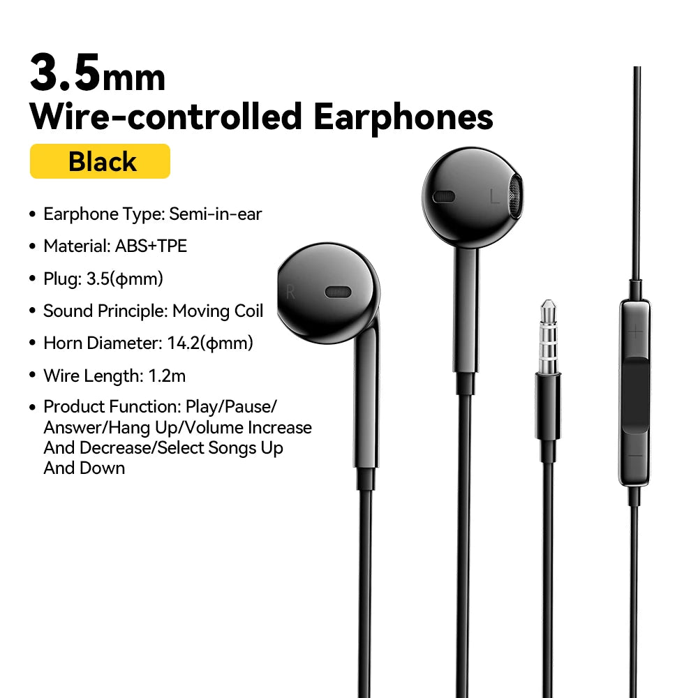 Essager 3.5mm Wired Earphones with Microphone