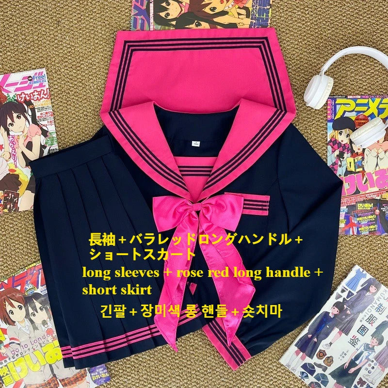 Japanese College JK Sailor Uniform & Pleated Skirt Set
