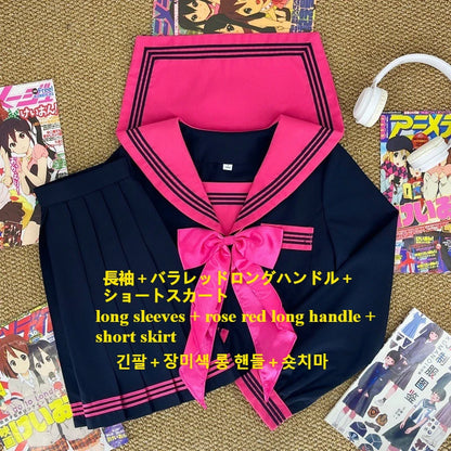 Japanese College JK Sailor Uniform & Pleated Skirt Set