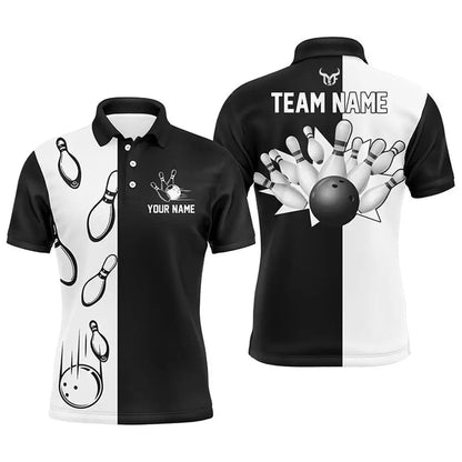 Men's Custom Name Bowling Graphic Polo Shirt