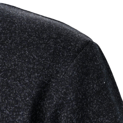 Stand Collar Padded Elbow Sweater