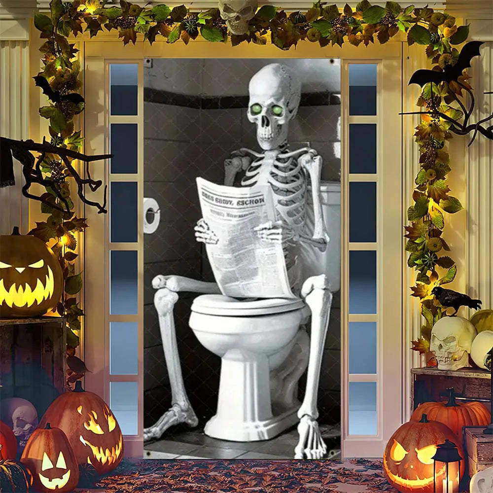 Spooky Ghostly Clown Door Curtain Backdrop