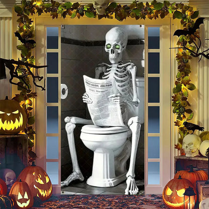 Spooky Ghostly Clown Door Curtain Backdrop