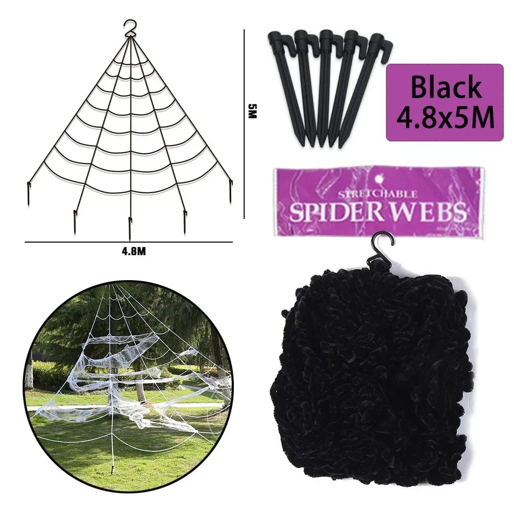 Giant Halloween Spider & Web Outdoor Decoration Set