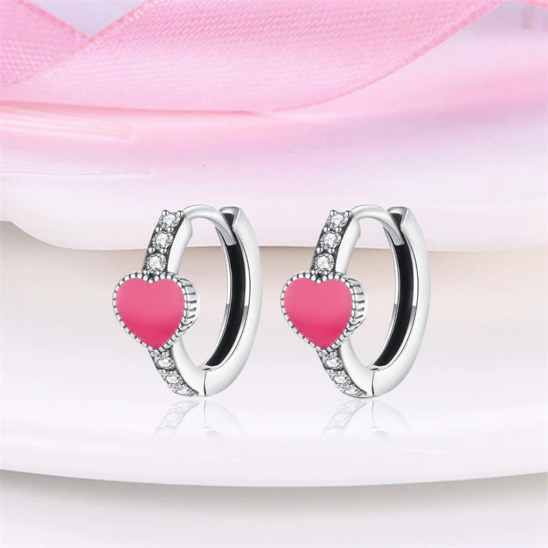 925 Sterling Silver Dancing Bee Hoop Earrings – Cute Enamel Zircon Jewelry