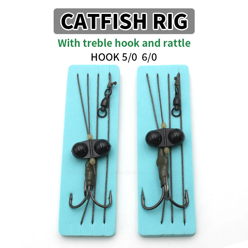 Heavy-Duty Catfish Rattle Rig with Double Hooks
