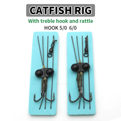 Heavy-Duty Catfish Rattle Rig with Double Hooks