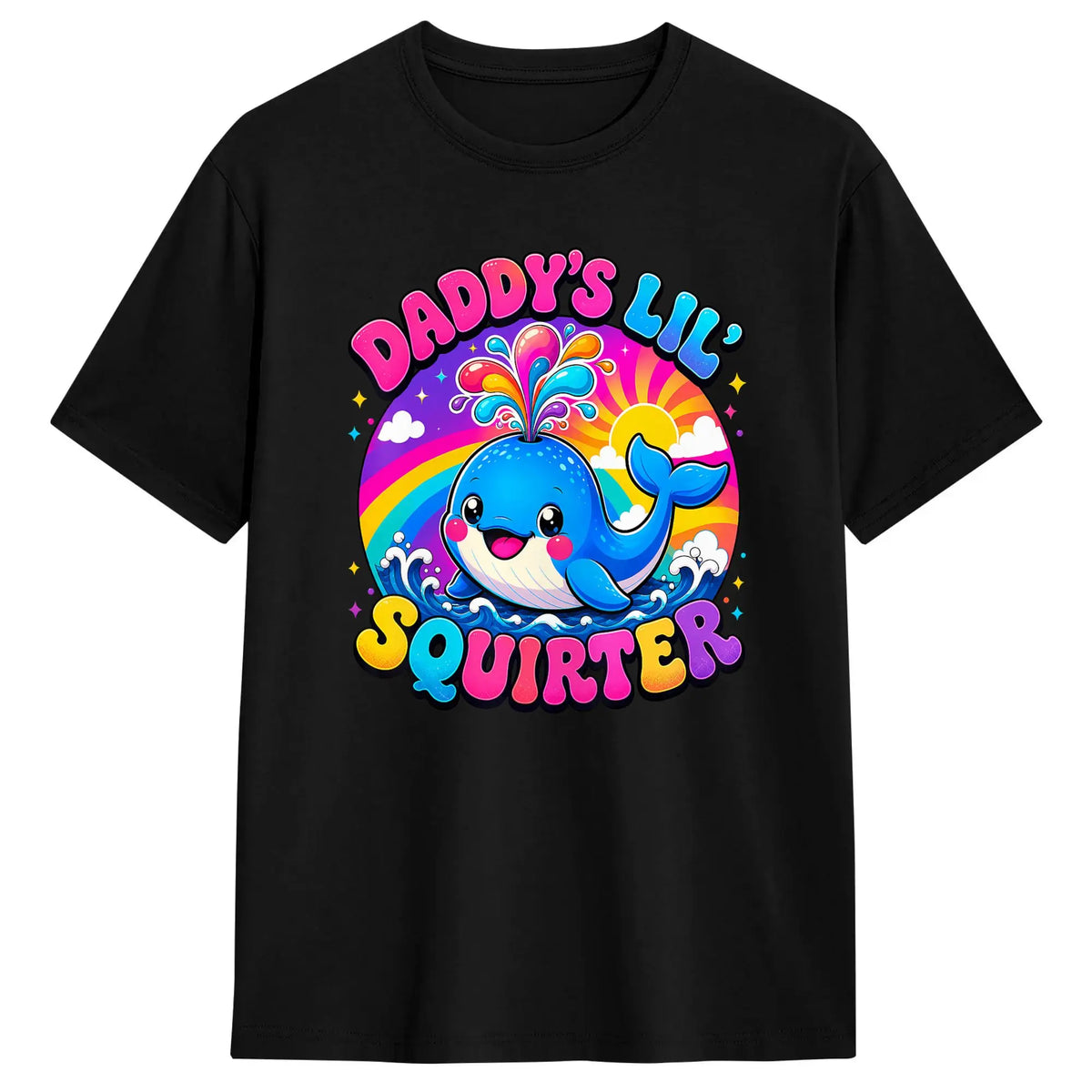 Funny Whale Graphic Cotton T-Shirt