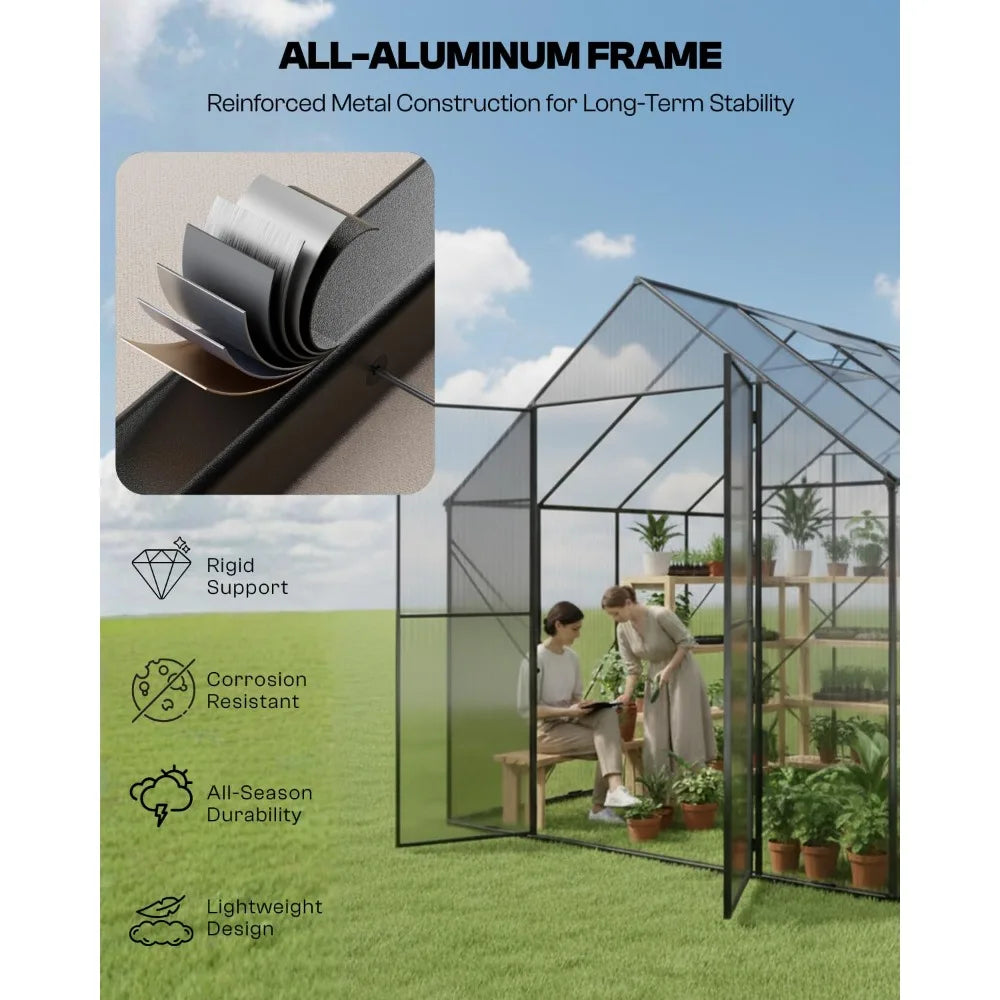 Greenhouse with Aluminum Frame & Roof Vent