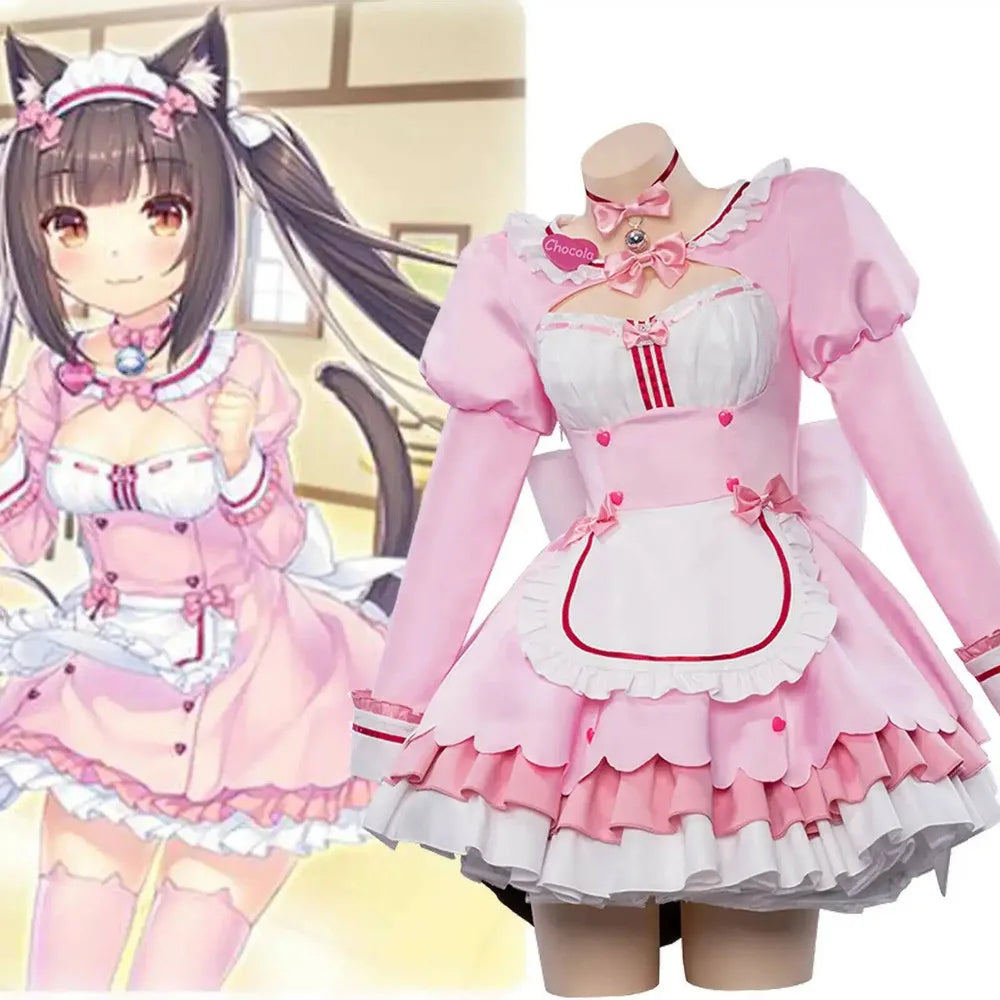 Nekopara Chocola & Vanilla Cat Girl Maid Lolita Cosplay Costume