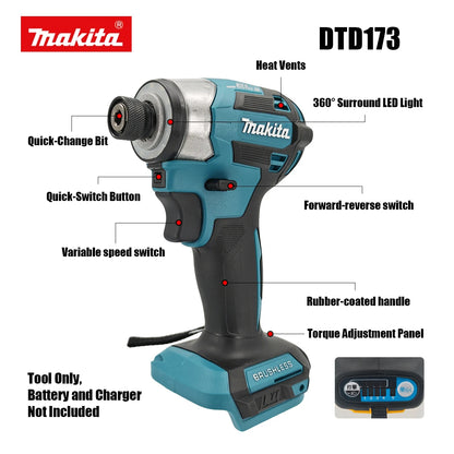 Makita DTD173 18V Cordless Brushless Impact Driver