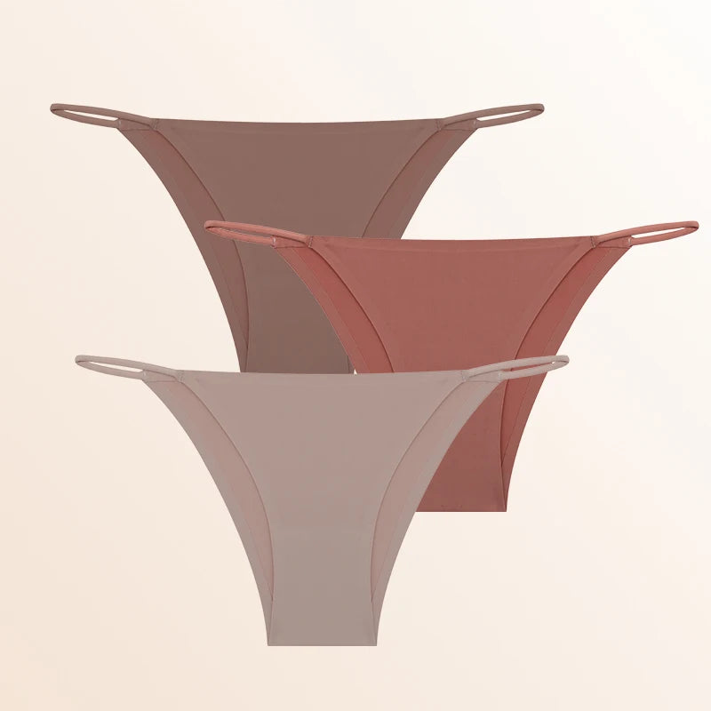 FINETOO 3Pcs Seamless Thin Strap Briefs