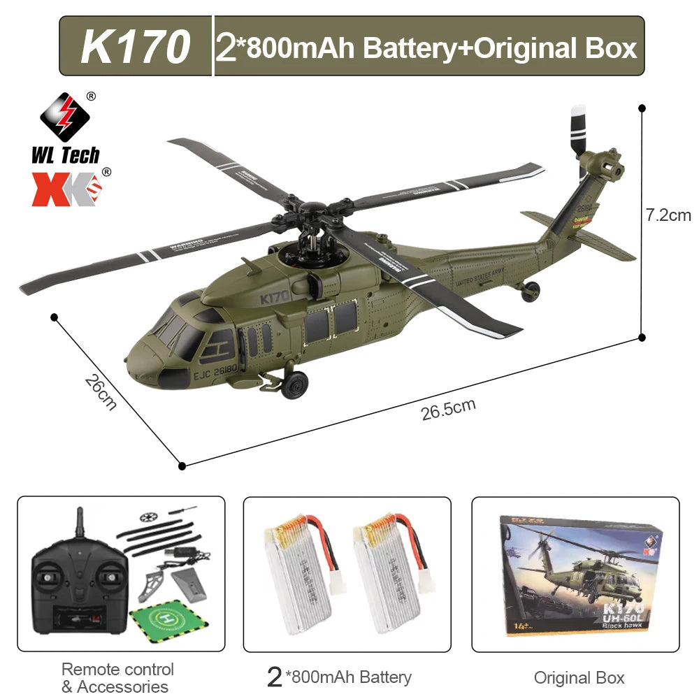 WLtoys K170 UH-60L Black Hawk 4CH Brushless RC Helicopter