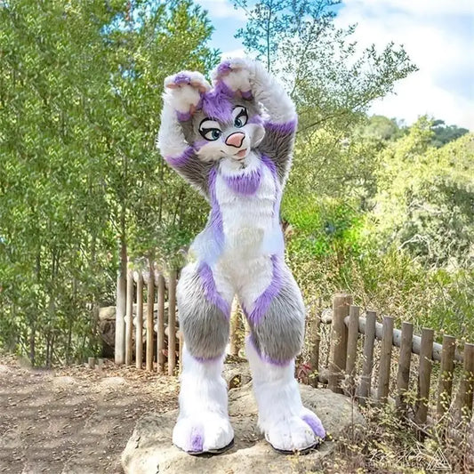 Adult Grey Husky Fursuit Fullsuit – Anime Cosplay Costume