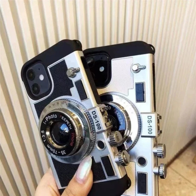 Emily In Paris 3D Retro Camera Leather Case for iPhone