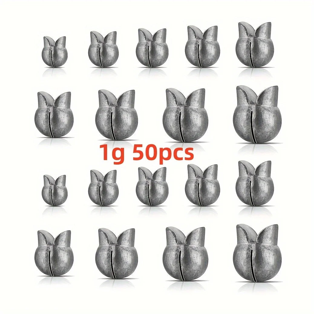50Pcs Removable Split Shot Fishing Weights
