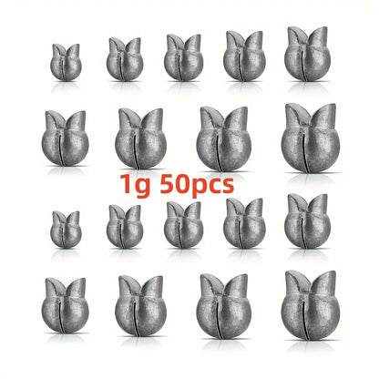 50Pcs Removable Split Shot Fishing Weights