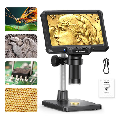 Hayve MK7 7-Inch 1200X 16MP Digital Microscope with IPS Screen